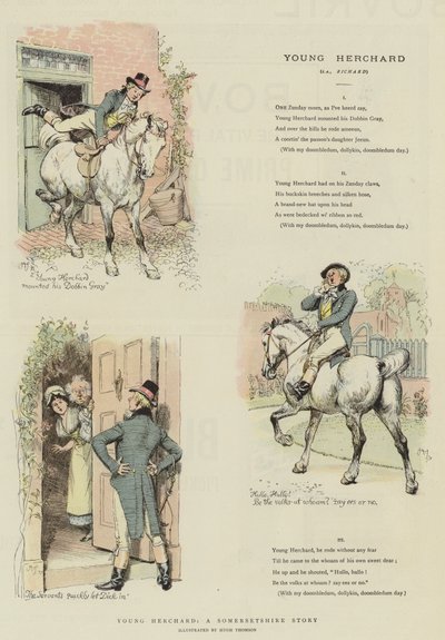 若いハーチャード、サマセットシャーの物語（クロモリト） 作： Hugh Thomson
