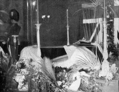ビクトリア女王、1901年、オズボーンハウスに横たわっていた。 作： Hughes and Mullins