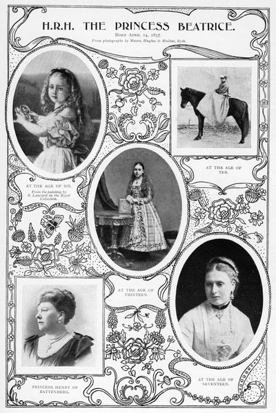 ビアトリス王女、ビクトリア女王の末っ子、1901年。 作： Hughes and Mullins