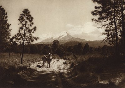 メキシコ：ピコ・デ・オリサバへの道（モノクロ写真） 作： Hugo Brehme