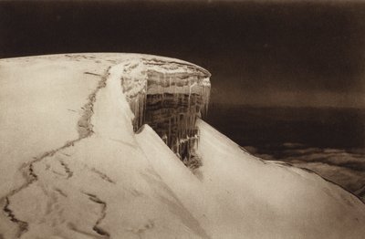 メキシコ：イスタシワトル山頂の氷山（モノクロ写真） 作： Hugo Brehme