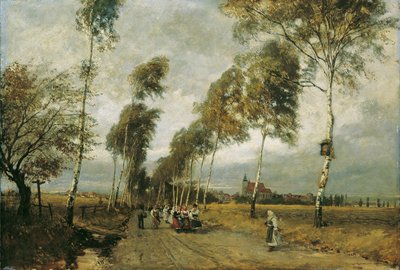 白樺通りのある田舎道 作： Hugo Charlemont