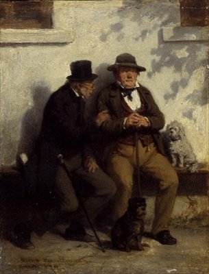 犬を連れた二人の男 作： Hugo Wilhelm Kauffman