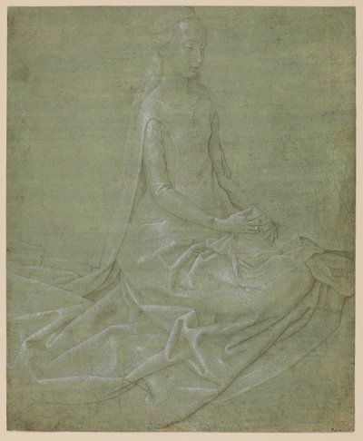 着席の女性聖人、1475年-1485年頃 作： Hugo van der Goes
