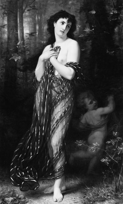 落ち葉、秋のアレゴリー、1872年。 作： Hugues Merle
