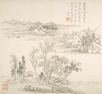 Album After Old Masters And Poems (アルバム (10 枚)、紙にインク) 作： Hui Wang