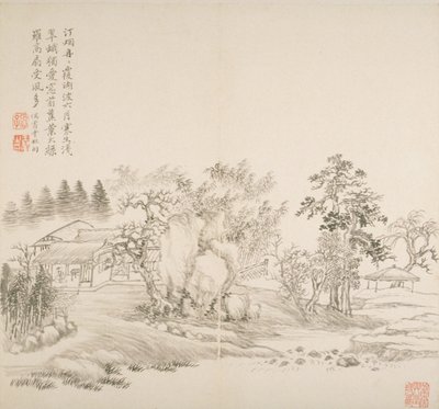 Album After Old Masters And Poems (アルバム (10 枚)、紙にインク) 作： Hui Wang