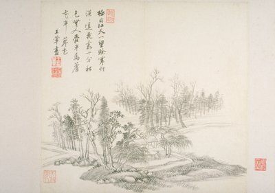 Album After Old Masters And Poems (アルバム (10 枚)、紙にインク) 作： Hui Wang