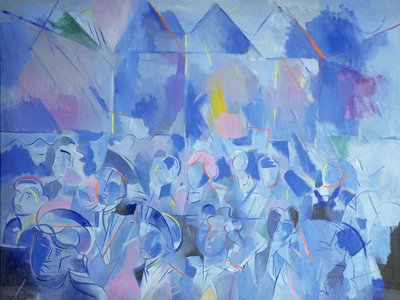 イギリスに耳を傾ける、1949年頃（キャンバスに油彩） 作： Humphrey Jennings