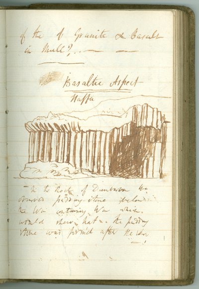 &39;Basaltic Aspect、Staffa&39;、page from Sir Humphry Davy&39;s Personal Notebook（ink on paper） 作： Humphry Davy