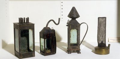 プロトタイプの鉱山労働者の安全ランプ、1815 作： Humphry Davy