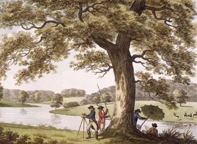 セオドライトによるハンフリーレプトン測量 作： Humphry Repton