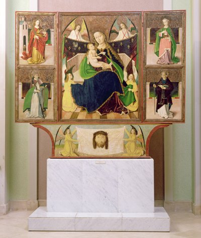 Liptoszentandras c.1480からの聖母マリアの祭壇画（パネル上のテンペラ） 作： Hungarian School