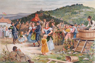 ハンガリーでのワインの収穫を祝うフェスティバル 作： Hungarian School