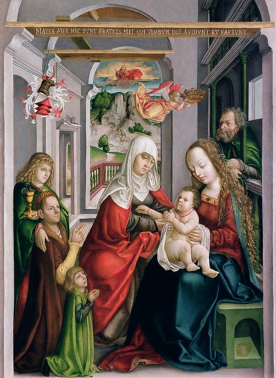 聖アンナと聖母子、エペルジェス、c.1520（松林のテンペラ） 作： Hungarian School