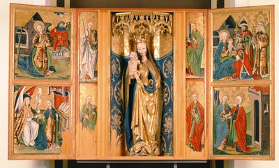 セーペシェリの聖母マリアの祭壇画、1480年頃（パネル上のテンペラ） 作： Hungarian School