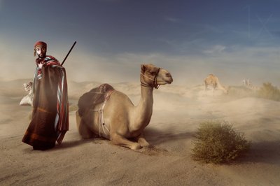 アラビア砂漠の旅人 作： Hussain Buhligaha
