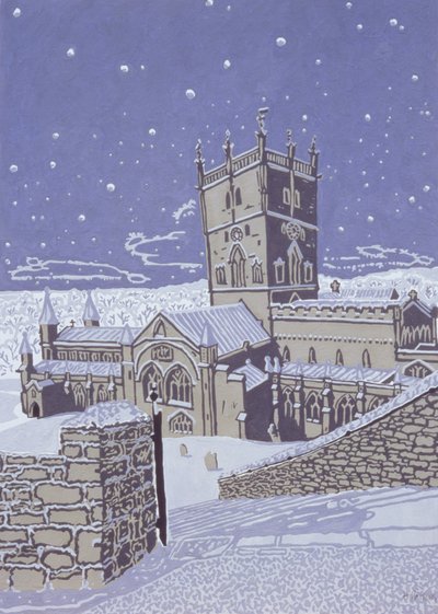 雪の聖デイビッド大聖堂、1996 作： Huw S. Parsons