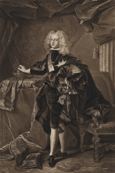 スペイン王フィリップ5世(リトグラフ) 作： Hyacinthe (after) Rigaud