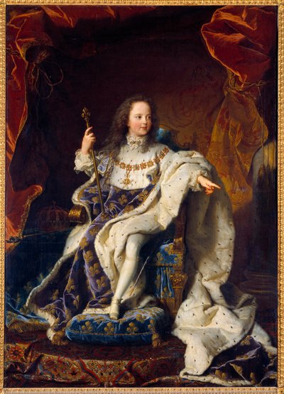 フランス王ルイ15世の神聖な衣装をまとった5歳の子供の肖像（1710年～1774年）。ヒャクサンテ・リゴー（1659-1743）作画 作： Hyacinthe Francois Rigaud