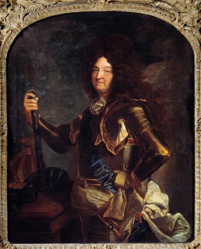 フランス国王ルイ14世（1638-1715）の肖像 鎧姿 ヒャカンテ・リゴー（1659-1743）の絵画 18世紀 日2,21x1,3 m 作： Hyacinthe Francois Rigaud