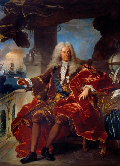 銀行家サミュエル・ベルナール（1651-1739）の肖像 ヒャカンテ・リゴー（1659-1743）の絵画 18世紀 日2,65 x 1,66 m 作： Hyacinthe Francois Rigaud