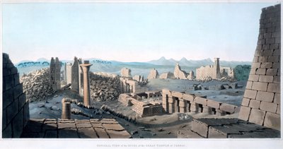1820年、エジプト、カルナックの大寺院遺跡の概観 作： I Clark