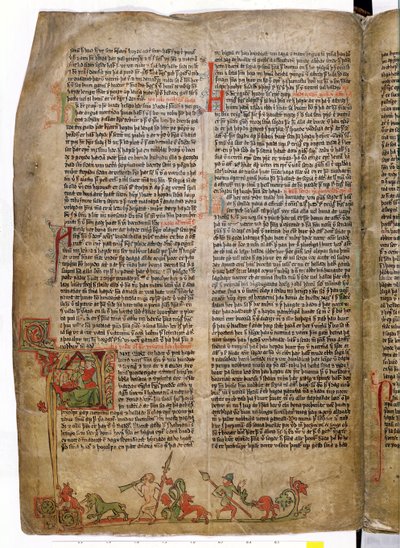 14世紀後半のフラティヤルボック（フラティの書）からのオラフトリッグヴァソン王の洗礼 作： Icelandic School