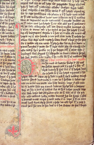 14世紀後半のFlateyjarbok（The Book of Flatey）からの 『グリーンランダーズの佐賀』の冒頭にある歴史的な初期P 作： Icelandic School