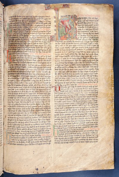 14世紀後半のFlateyjarbok（The Book of Flatey）からのThe Halfdan the Tale of the Blackの始まり 作： Icelandic School