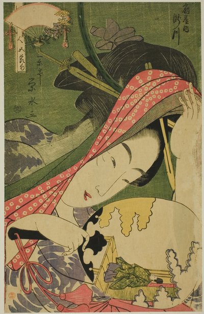 扇屋の花魁 滝川 五祭の美女（美人五節句）より 作： Ichirakutei Eisui
