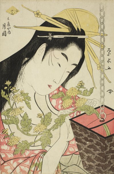 兵庫県の遊女月岡、1797年頃 作： Ichirakutei Eisui