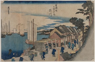 シリーズ東海道五十三次の品川、1797-1858。 作： Ichiryusai Hiroshige II