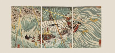 義経の船を襲う平将門 作： Ichiyusai Kuniyoshi