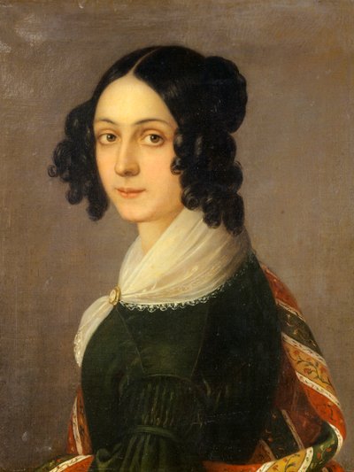 自画像、イダ・ボッティ・スキフォーニ（1812-1844）作、油彩、カンヴァス、60x47cm 作： イダ・ボッティ・シフォーニ