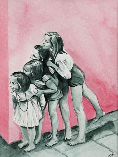 姉妹のおんぶ遊び 作： Ida Publishing