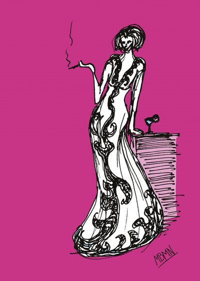 洗練された女性がタバコを吸っている 作： Ida Publishing