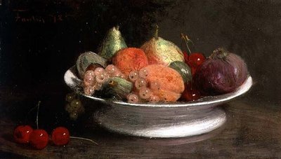 果物の静物画 作： Ignace Henri Jean Fantin Latour
