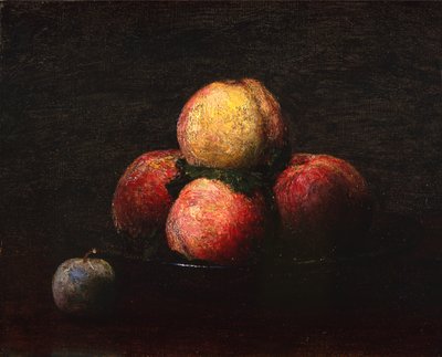桃とプラムの静物画 作： Ignace Henri Jean Fantin Latour