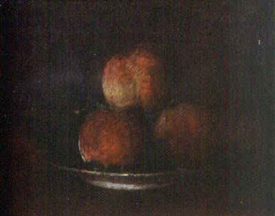 3つの桃」（油彩・キャンバス） 作： Ignace Henri Jean Fantin Latour