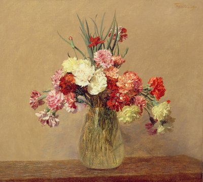 カーネーションの花束、1890 作： Ignace Henri Jean Fantin Latour