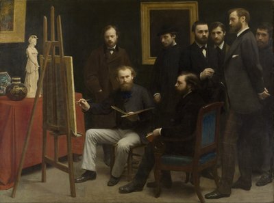 レバティニョールのスタジオ、1870年 作： Ignace Henri Jean Fantin Latour