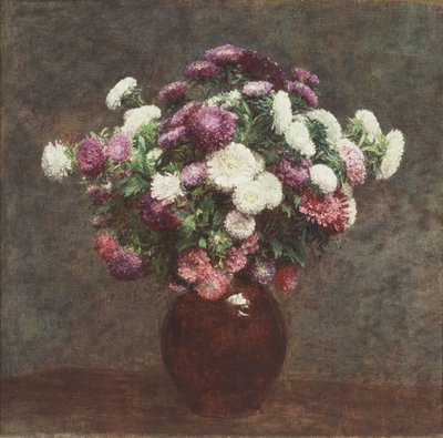 花瓶の中のアスター 作： Ignace Henri Jean Fantin-Latour