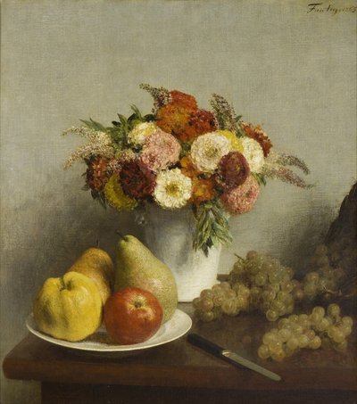 花と果実、1865 作： Ignace Henri Jean Fantin Latour