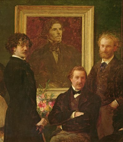 ドラクロワへのオマージュ、74954のキャンバスのディテールに1864オイル 作： Ignace Henri Jean Fantin Latour