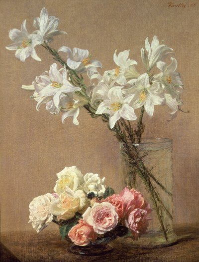 花瓶のユリ、1888 作： Ignace Henri Jean Fantin Latour