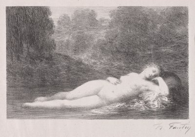水に横たわる、1903。 作： Ignace Henri Jean Fantin Latour