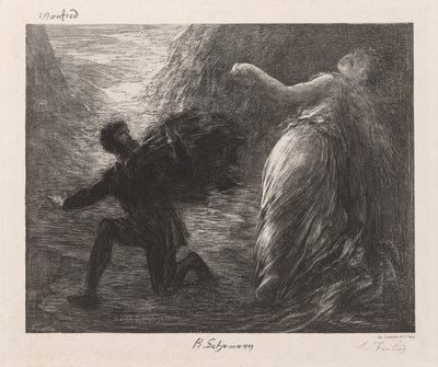 マンフレッドとアシュタルテ、1879年。 作： Ignace Henri Jean Fantin Latour