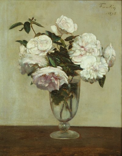 ピンクのバラ 作： Ignace Henri Jean Fantin Latour