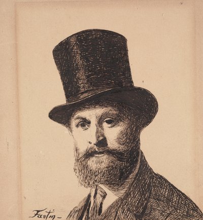 マネの肖像、1867年 作： Ignace Henri Jean Fantin Latour